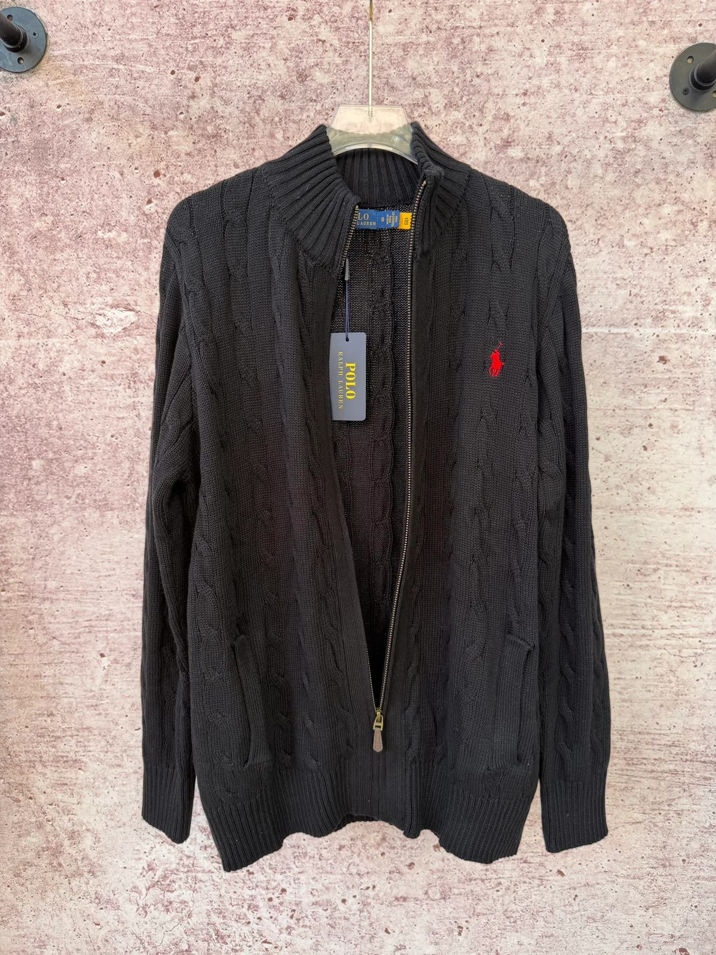 P260 Ralph Lauren's new autumn full-zip sweater jacket, the same style for men and women, can be worn as an inner layer or as a jacket, original pure cotton washed yarn, customized hardware accessories, original exquisite pony logo embroidery, fine workmanship, recommended hot product